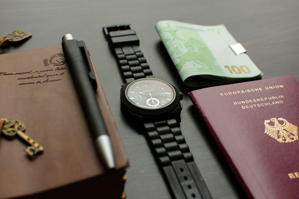 Montre argent passeport