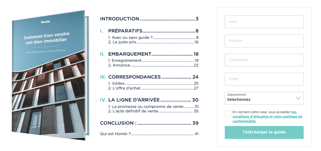 lead magnet : formulaire de capture des information du prospect