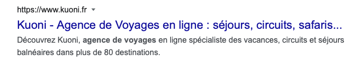 Balises title et meta description sur SERP Google