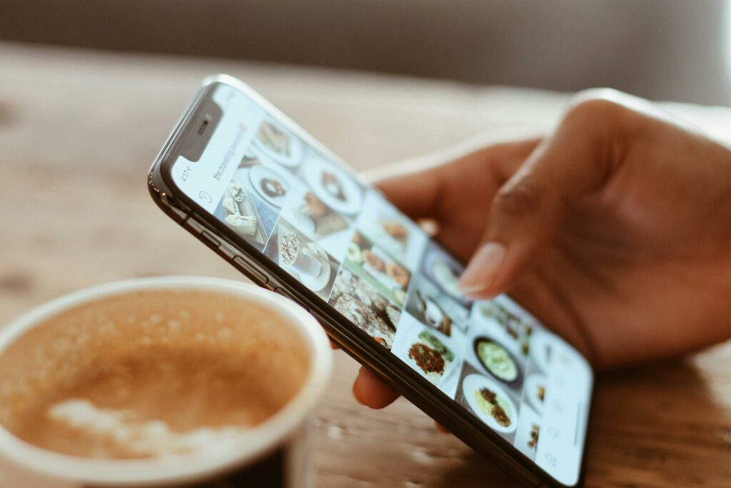 Téléphone sur Instagram