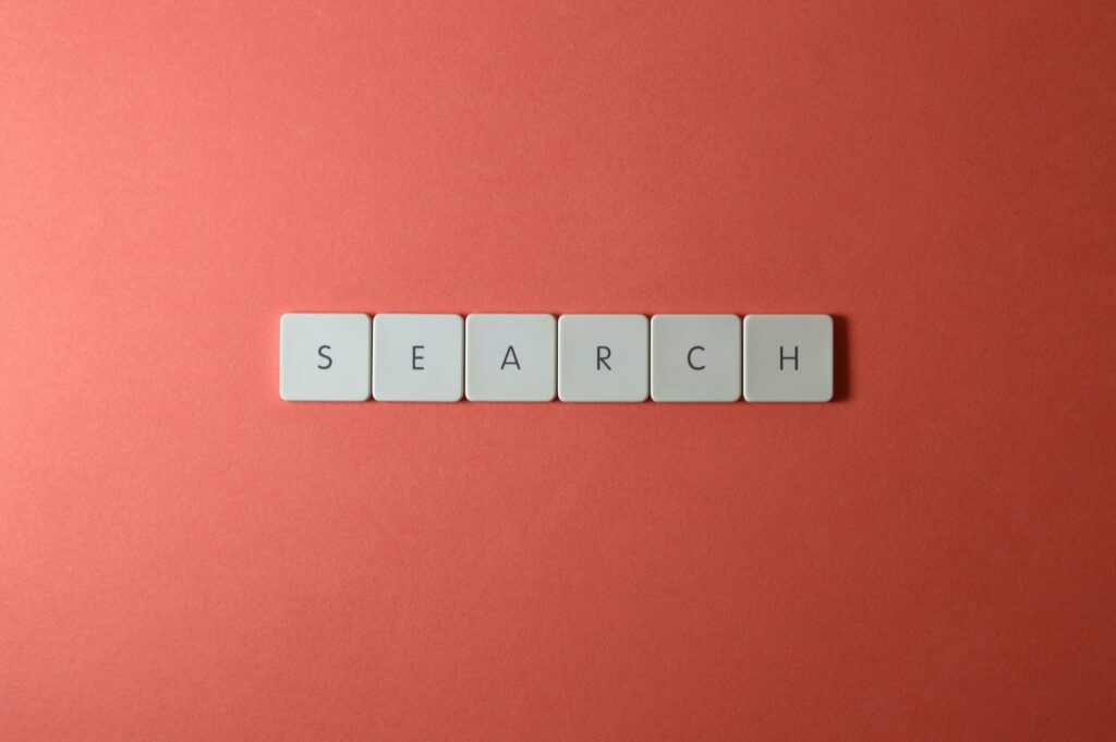a word search on a red background