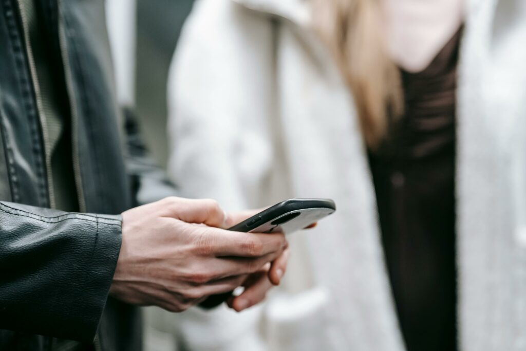 a person holding a phone