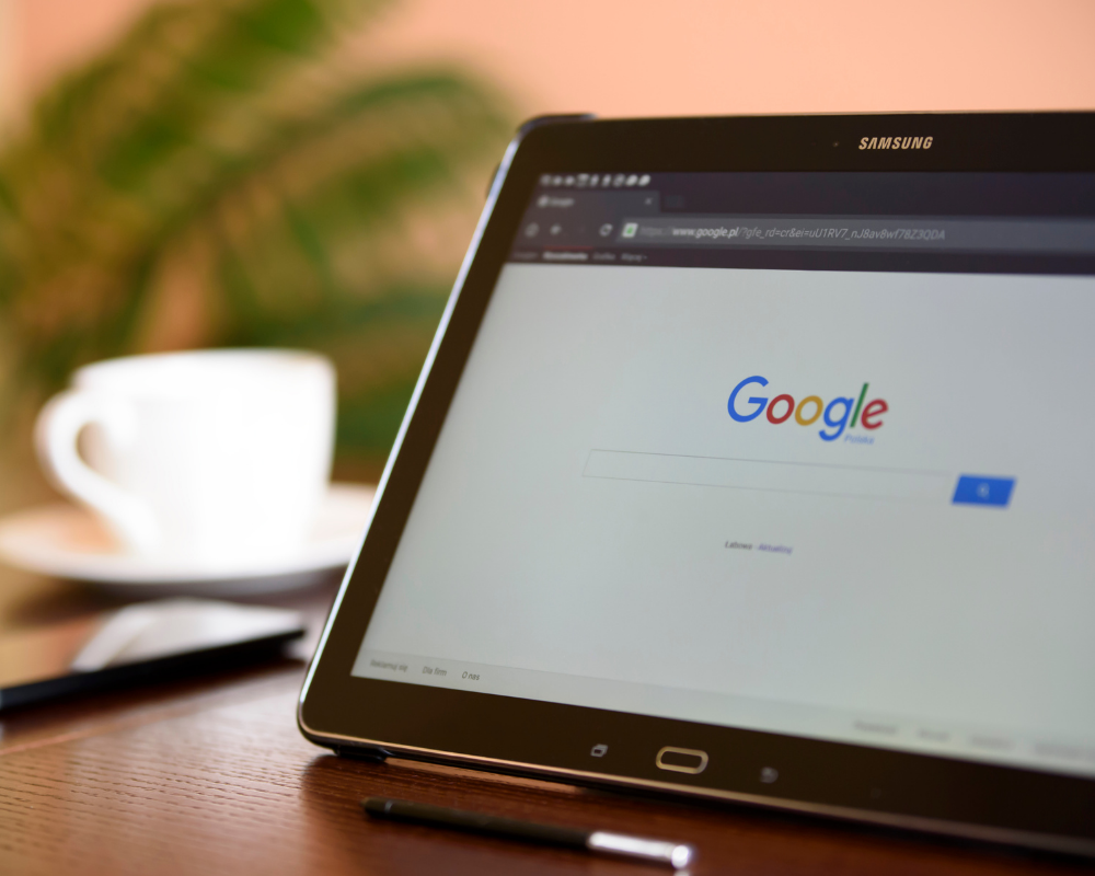a tablet on a table