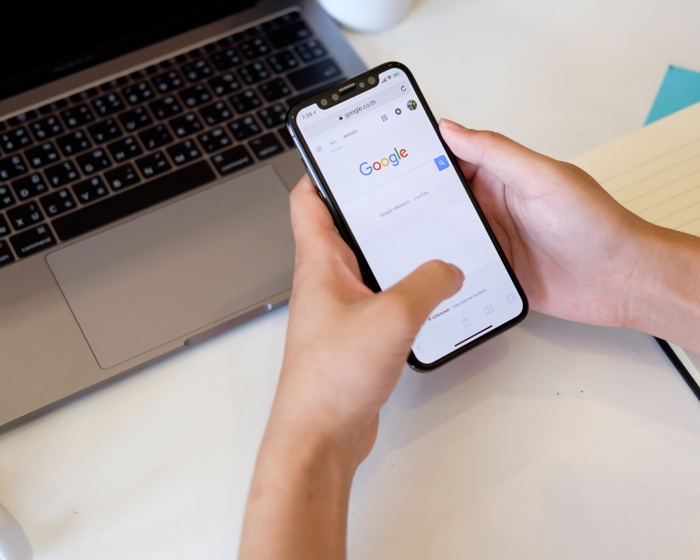 a person holding a cell phone