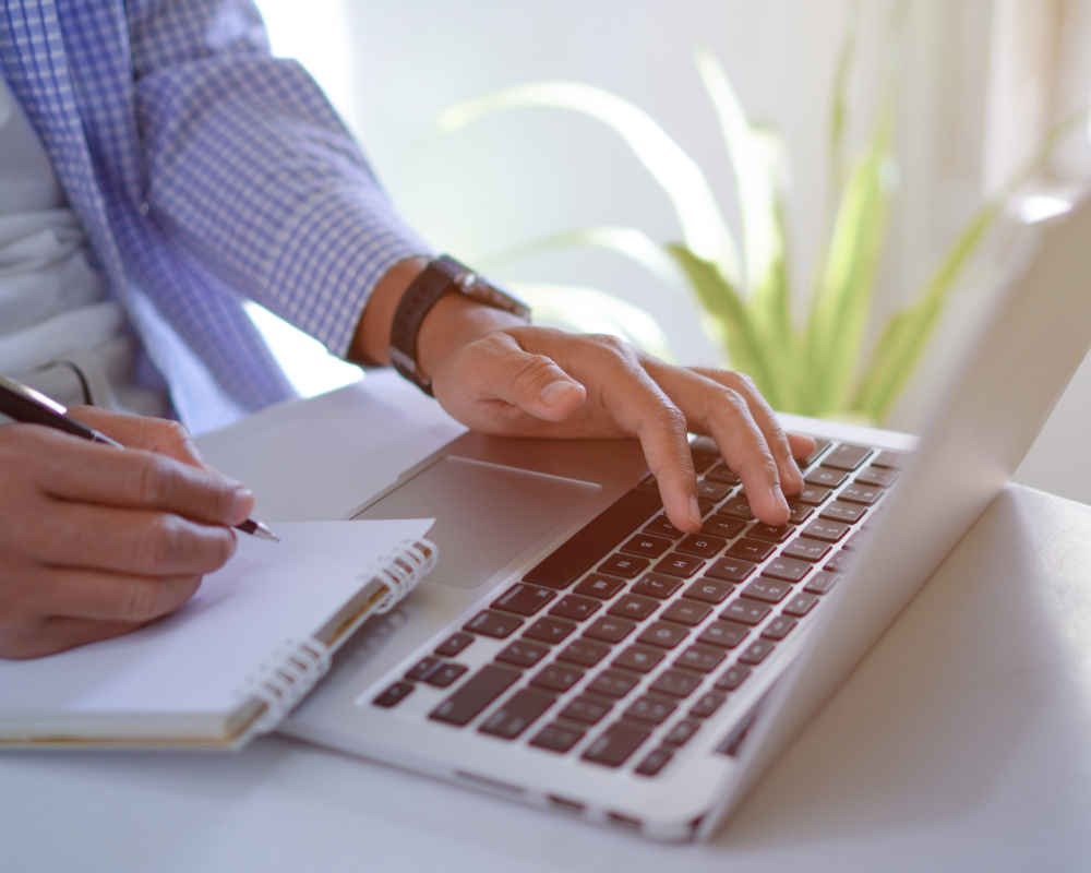 a person using a laptop