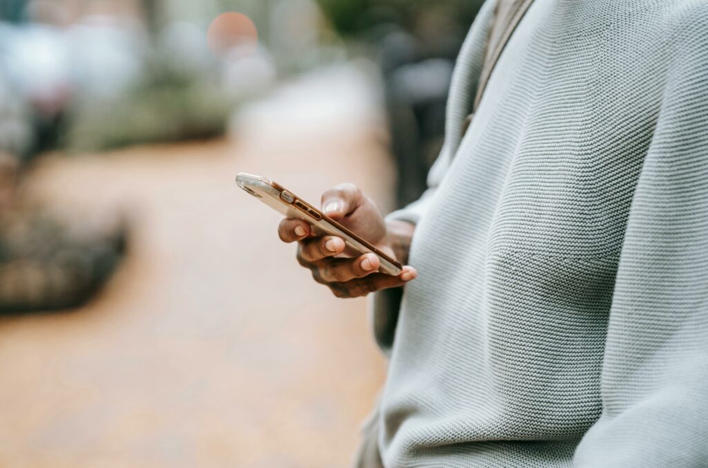 a person holding a cell phone