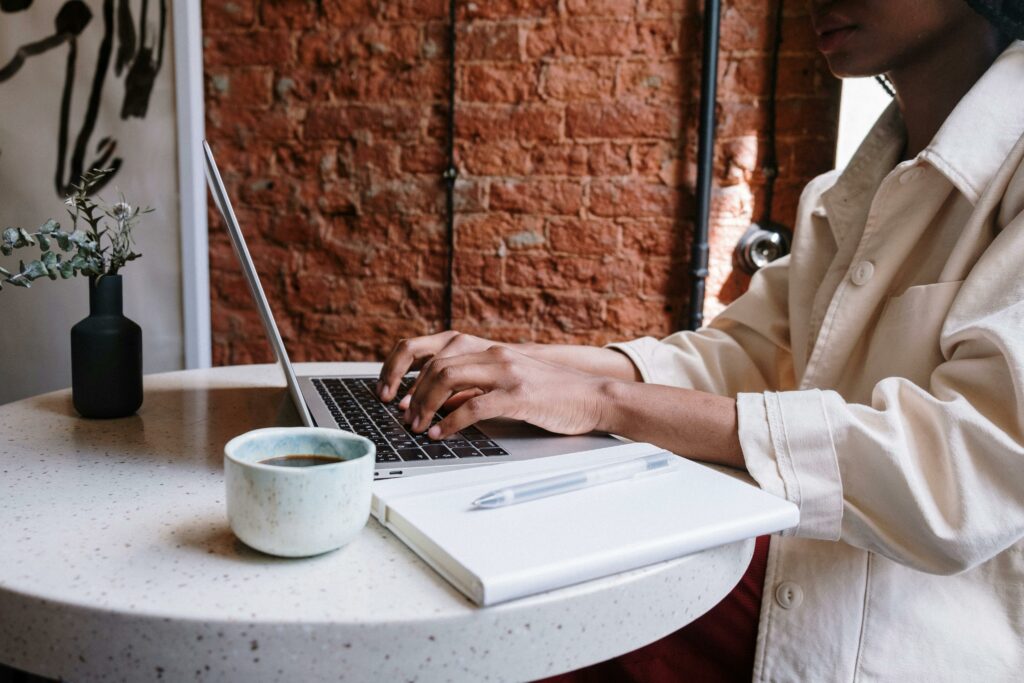 a person using a laptop